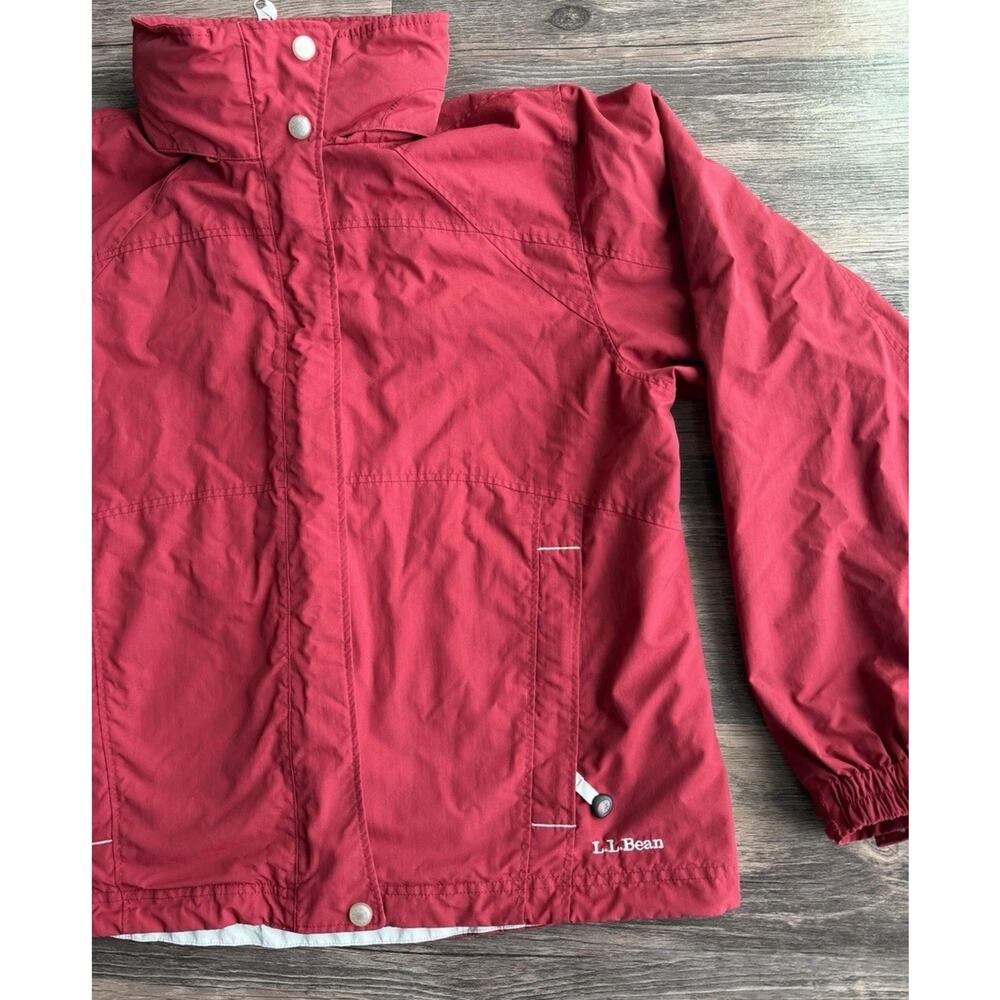 LL Bean Vintage 90s Parka Coat Women M Red Hooded Insulated Winter Outdoor